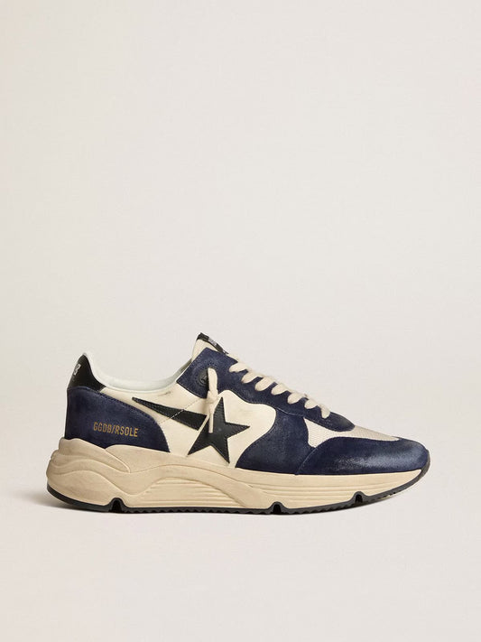 GGDB - Running Sole pour homme en cuir nappa noir et beige avec étoile et contrefort noirs